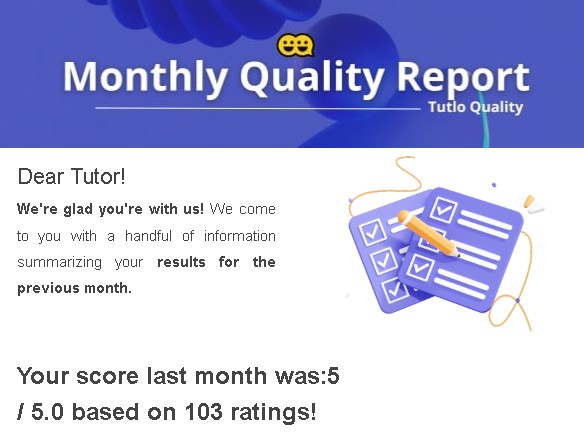 Miesięczny Raport Jakości - Idealna ocena 5.0 od 103 studentów