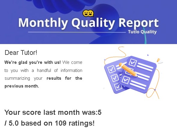 Miesięczny Raport Jakości - Idealna ocena 5.0 od 109 studentów